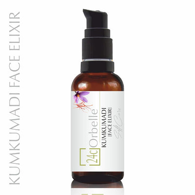 Kumkumadi Face Elixir – Anti - Aging & Skin Brightening Oil | 30 ml – Face Serum on Brown Living™. SKU: 24 - KM - FE - 30ML. Img 1.