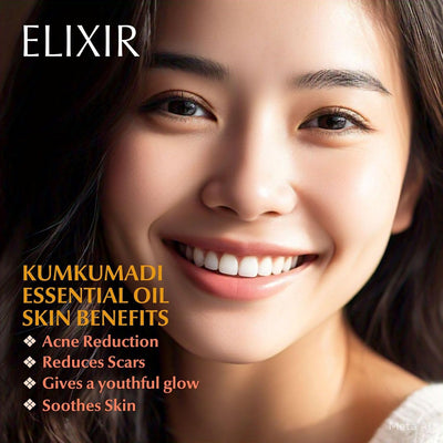 Kumkumadi Face Elixir – Anti - Aging & Skin Brightening Oil | 30 ml – Face Serum on Brown Living™. SKU: 24 - KM - FE - 30ML. Img 5.