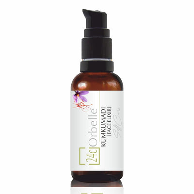 Kumkumadi Face Elixir – Anti - Aging & Skin Brightening Oil | 30 ml – Face Serum on Brown Living™. SKU: 24 - KM - FE - 30ML. Img 2.