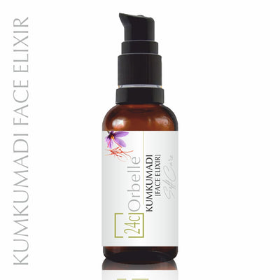 Kumkumadi Face Elixir – Anti-Aging & Skin Brightening Oil | 30 ml – Face Serum on Brown Living™. SKU: 24-KM-FE-30ML. Img 1.