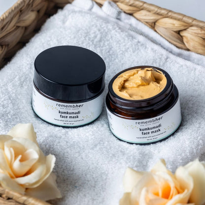 Kumkumadi Face Mask 30gm – Brightening & Nourishing Skincare – Face Mask on Brown Living™. SKU: KUMFM015. Img 1.