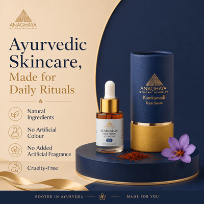 Kumkumadi Face Serum with Saffron for Glowing Skin – Face Serum on Brown Living™. SKU: 02. Img 2.