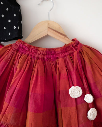 Laddoo Cotton Black Bandhani Top With Checkered Lehenga Set – Kids Ethnic Sets by Love The World Today available on Brown Living™. 6 - 12 M . SKU: C34G2BML612. Img 16.