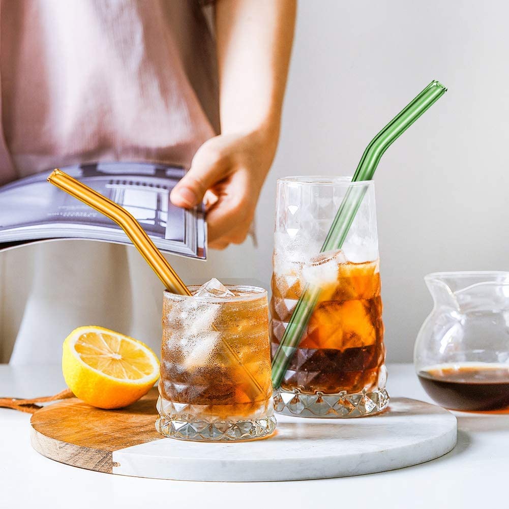 Lady Bug Collection (Teal Green) Glass Straw Stirrers - Set of 2 – Drinking Straws & Stirrers on Brown Living™. SKU: LADYB - STRW. Img 3.