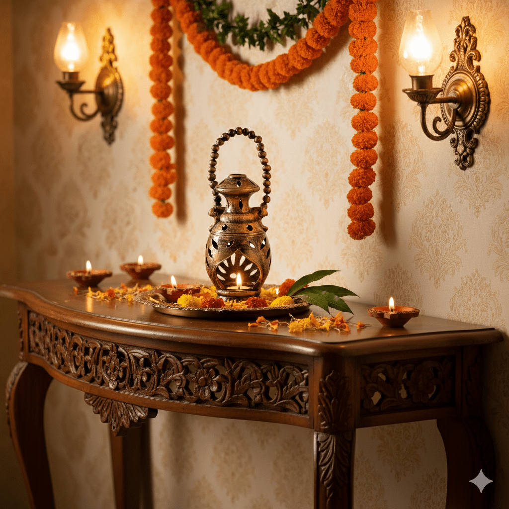 Laltain – Traditional Indian Lantern Decor – Home Decor on Brown Living™. SKU: D16. Img 2.