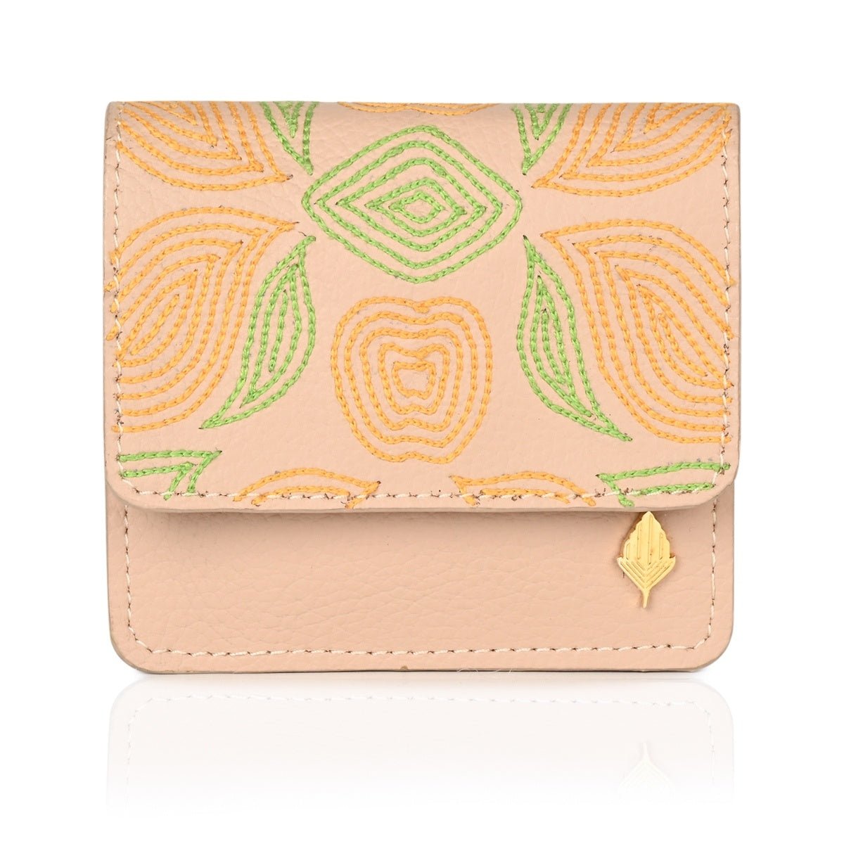 Lana - Cactus Leather Cardholder (Almond) – Card Sleeves by Green Hermitage available on Brown Living™. . SKU: CHGH8010. Img 1.