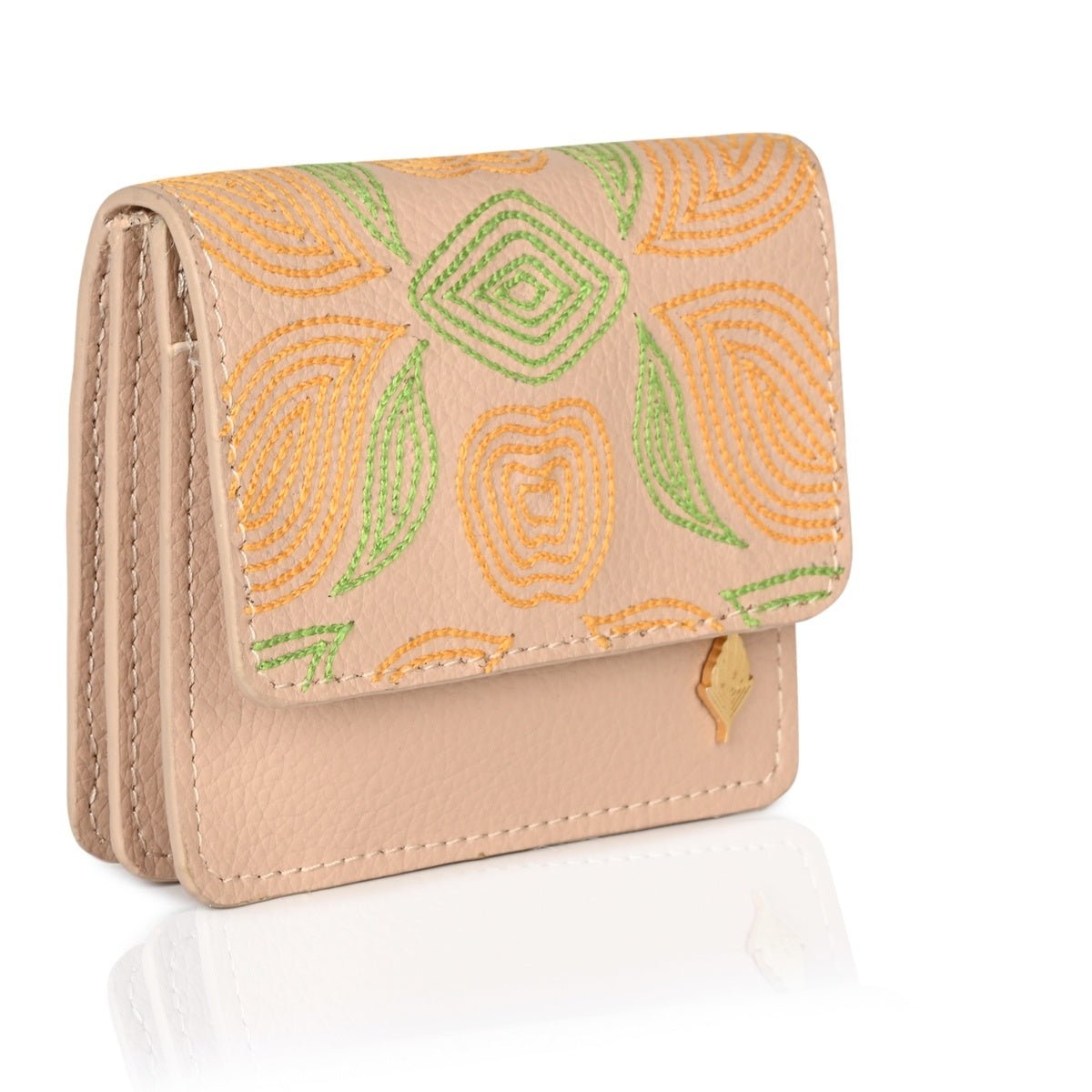 Lana - Cactus Leather Cardholder (Almond) – Card Sleeves by Green Hermitage available on Brown Living™. . SKU: CHGH8010. Img 2.