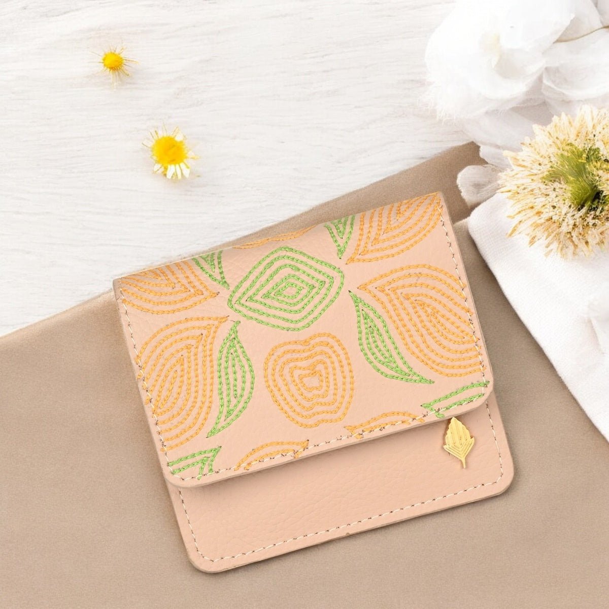 Lana - Cactus Leather Cardholder (Almond) – Card Sleeves on Brown Living™. SKU: CHGH8010. Img 9.