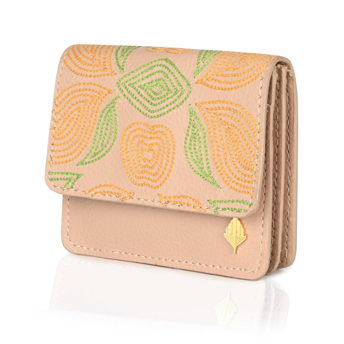 Lana - Cactus Leather Cardholder (Almond) – Card Sleeves by Green Hermitage available on Brown Living™. . SKU: CHGH8010. Img 3.