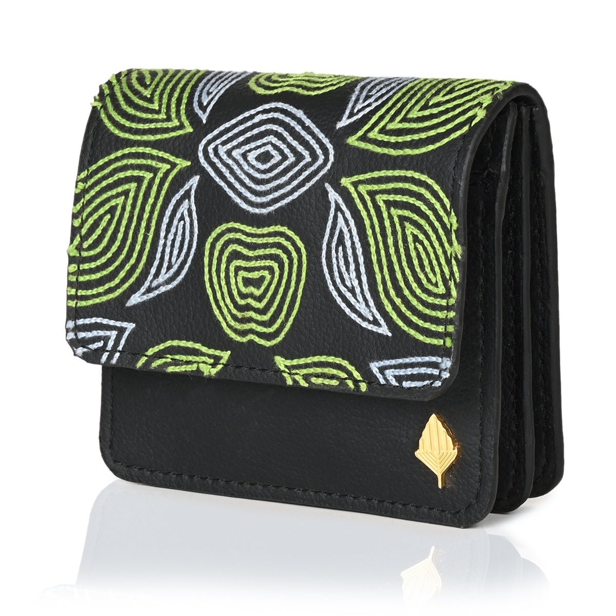 Lana - Cactus Leather Cardholder (Black) – Card Sleeves by Green Hermitage available on Brown Living™. . SKU: CHGH8009. Img 1.