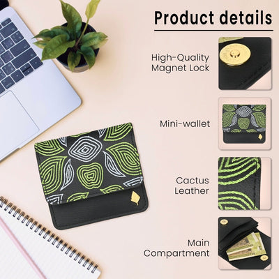 Lana - Cactus Leather Cardholder (Black) – Card Sleeves on Brown Living™. SKU: CHGH8009. Img 6.
