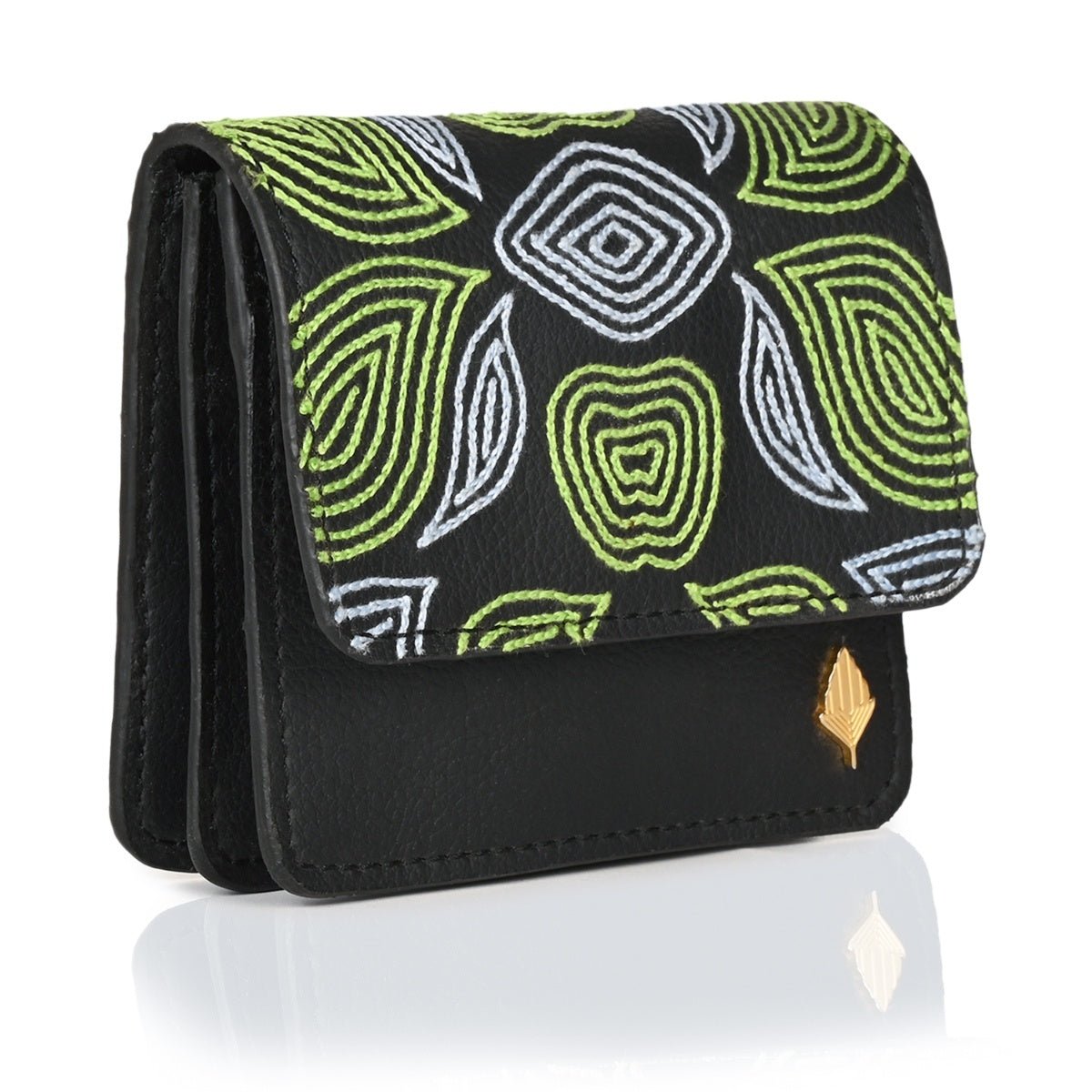 Lana - Cactus Leather Cardholder (Black) – Card Sleeves by Green Hermitage available on Brown Living™. . SKU: CHGH8009. Img 2.