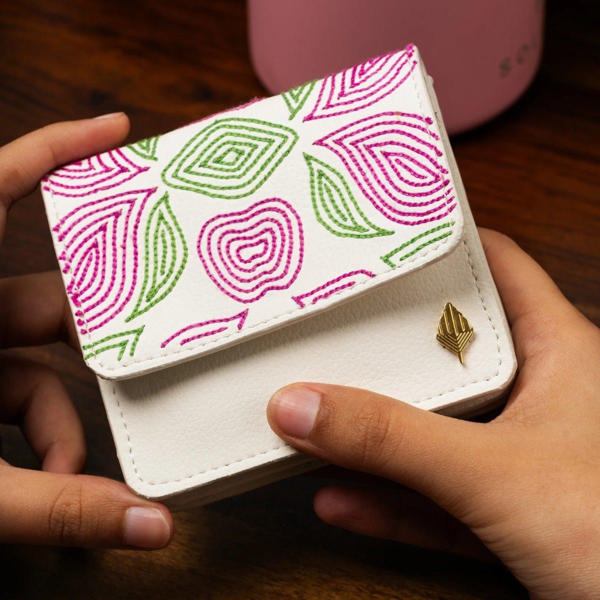 Lana - Cactus Leather Cardholder – Card Sleeves on Brown Living™. SKU: CHGH_8009. Img 11.