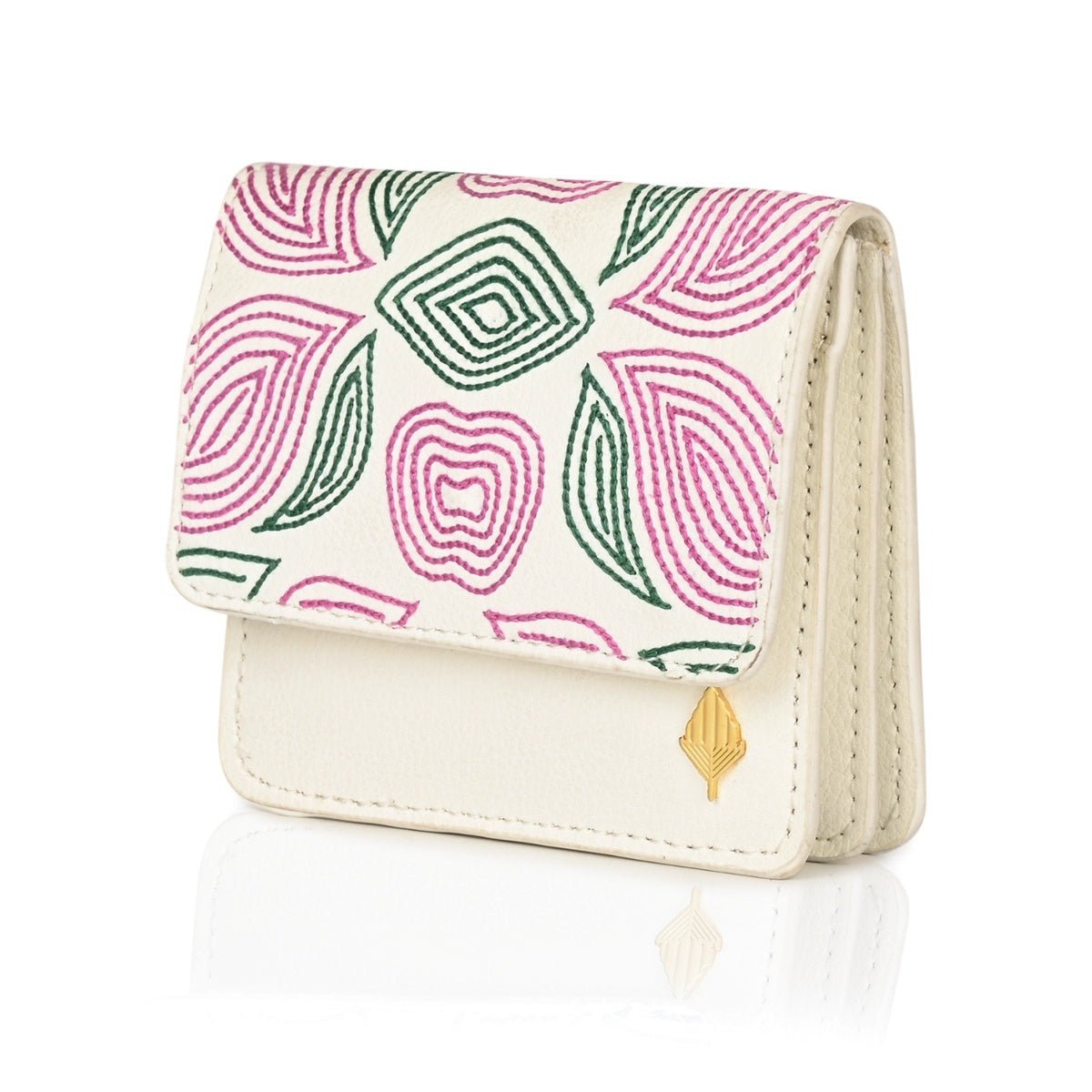 Lana - Cactus Leather Cardholder (White) – Card Sleeves by Green Hermitage available on Brown Living™. . SKU: CHGH8011. Img 2.