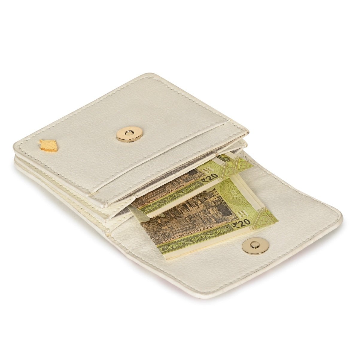 Lana - Cactus Leather Cardholder (White) – Card Sleeves by Green Hermitage available on Brown Living™. . SKU: CHGH8011. Img 3.