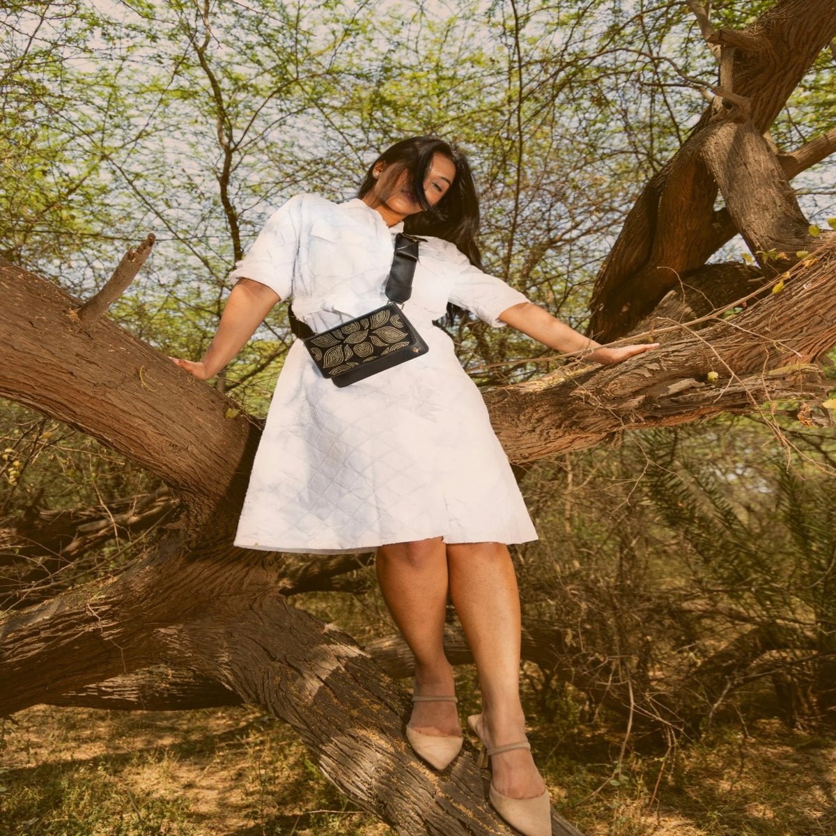 Lana Vegan Leather Sling Bag – Sling Bag by Green Hermitage available on Brown Living™. . SKU: MSGH 2025 - 2004. Img 1.