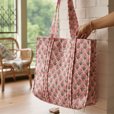 Large Cotton Tote Bag 18x18 Inches | 100% Reusable Shoulder Tote – Tote Bags on Brown Living™. SKU: 18x18PURPLE. Img 4.