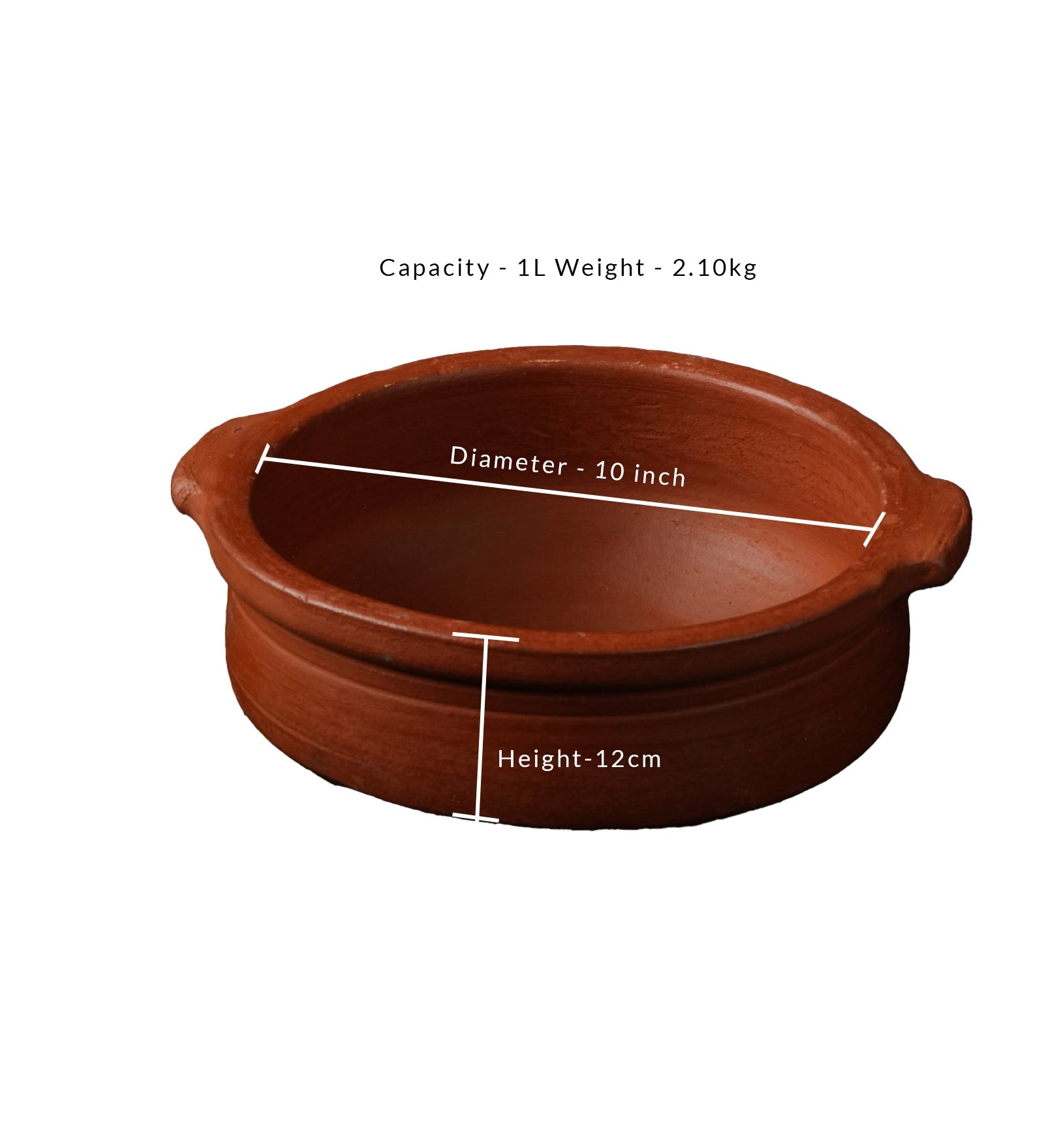 Large Red Clay Curry Pot – Handmade Earthen Cookware – Cookware on Brown Living™. SKU: CW9. Img 3.