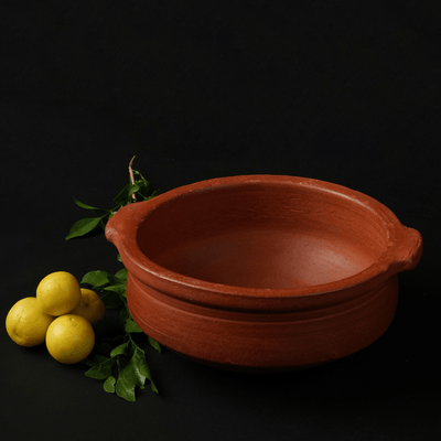 Large Red Clay Curry Pot – Handmade Earthen Cookware – Kitchen Tools on Brown Living™. SKU: CW9. Img 1.
