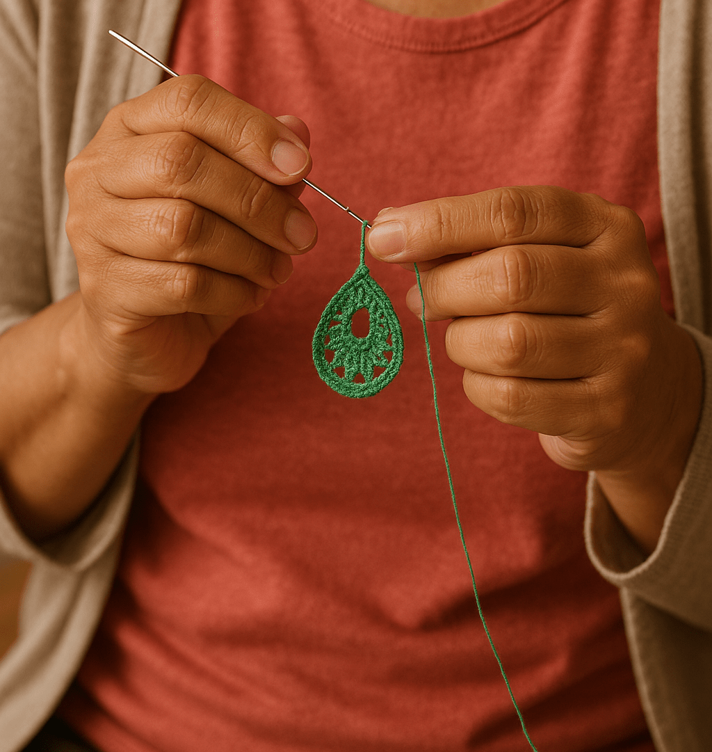 Latkan Crochet Earring – Womens Earrings by Kauseyah available on Brown Living™. . SKU: kj26. Img 3.