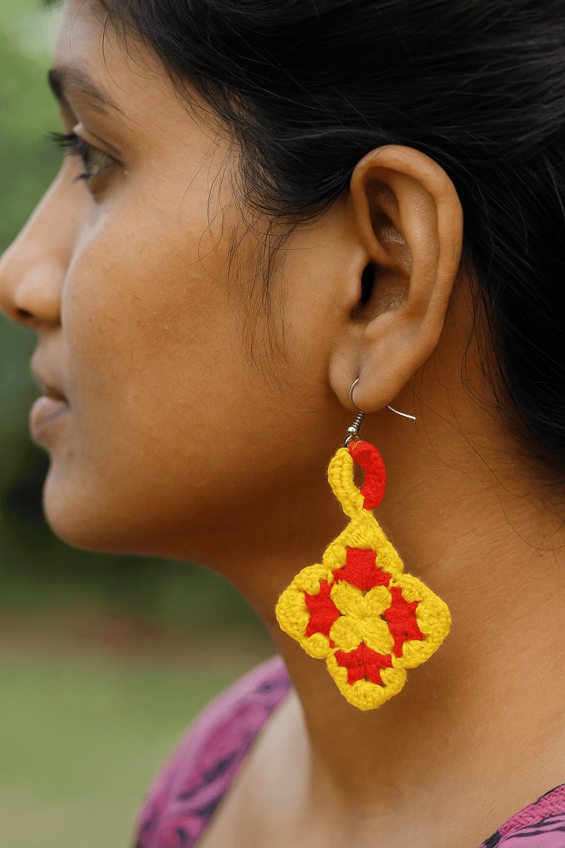 Latkan Crochet Earring – Womens Earrings by Kauseyah available on Brown Living™. . SKU: kj26. Img 1.
