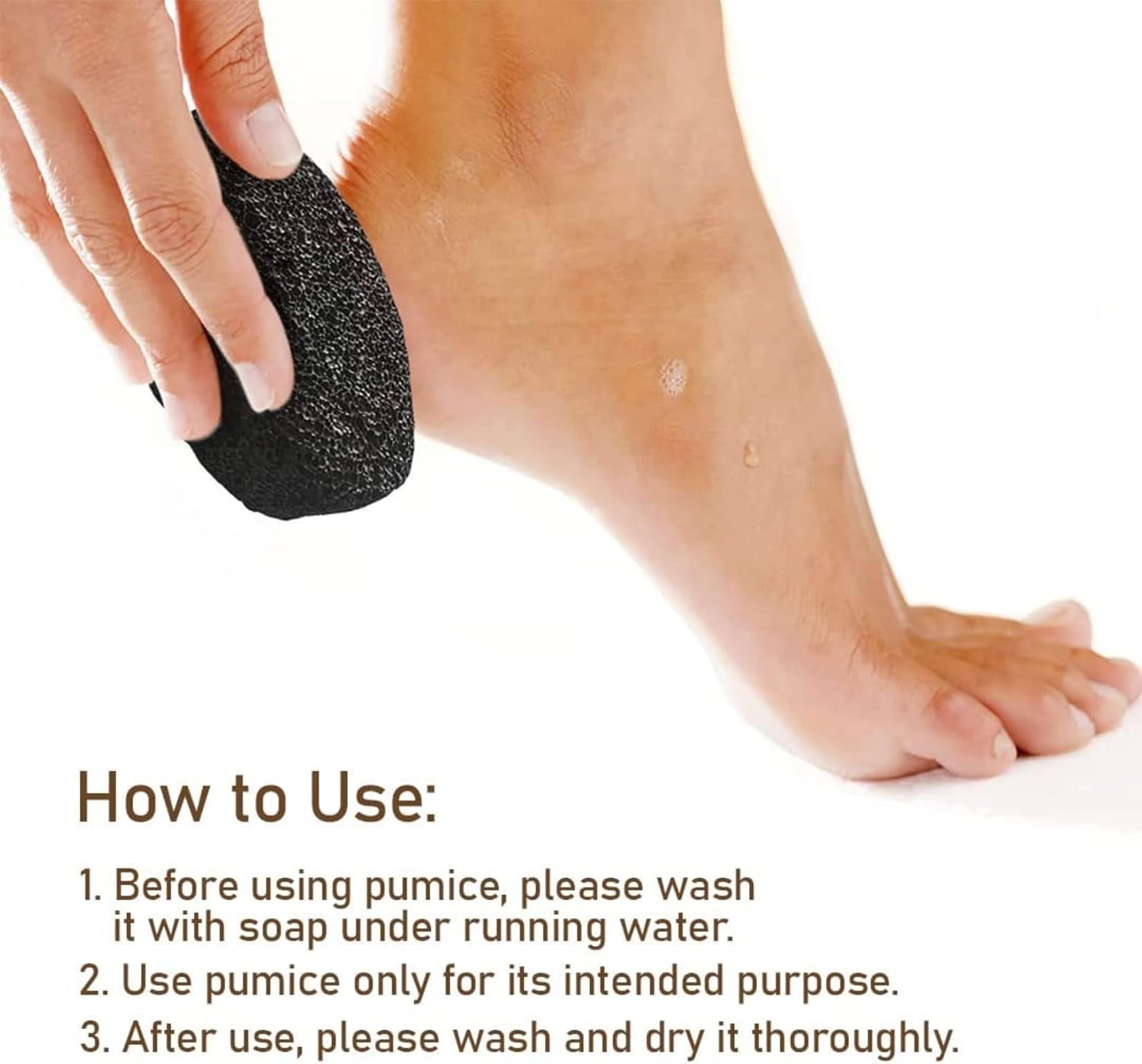 Lava Pumice Stone (Pack of 2) | Natural Volcanic Foot Scrubber – Foot Care on Brown Living™. SKU: KOE020-LS2. Img 4.