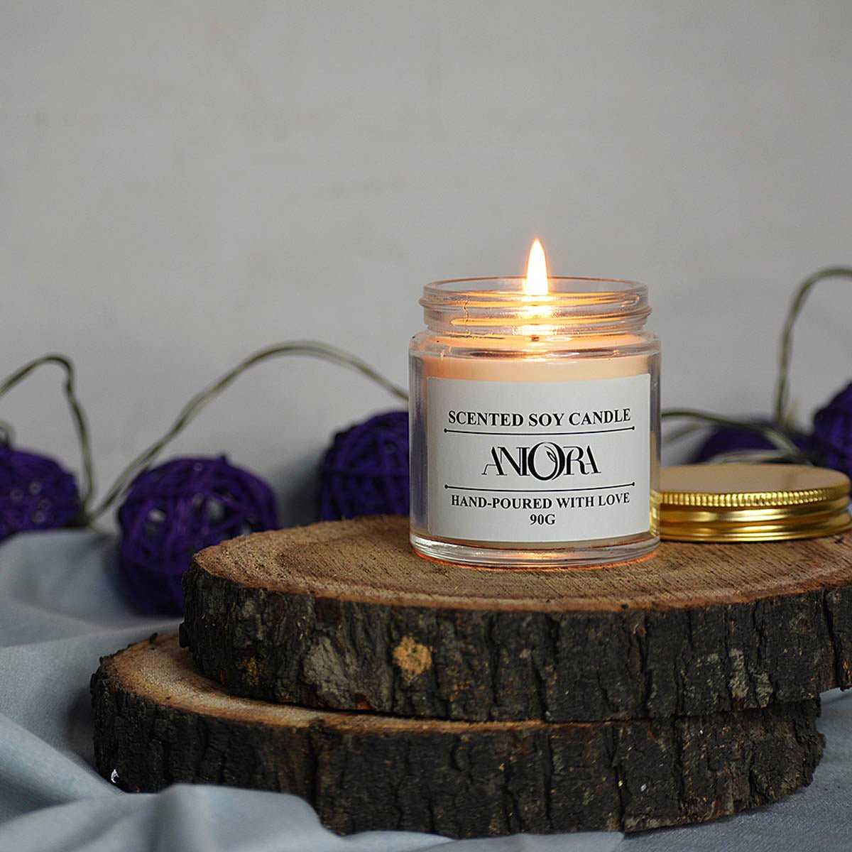 Lavender Clear Glass Soy Wax Candle | Verified Sustainable by Brown Living™