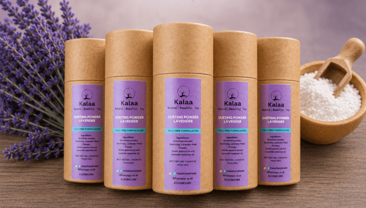 Lavender Dusting Powder 40g | Talc Free Vegan Body Powder – Body Powder on Brown Living™. SKU: LVDSPD. Img 2.