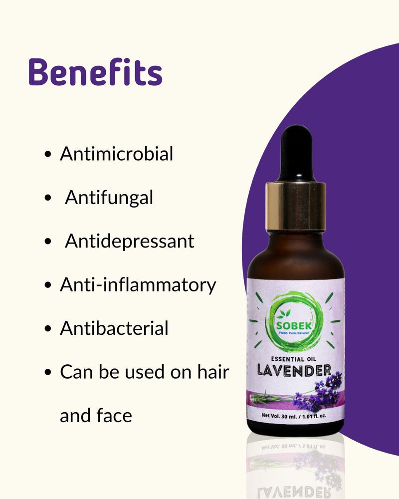 Lavender Essential Oil for Skin Hair and Face - 30ml | Verified Sustainable by Brown Living™