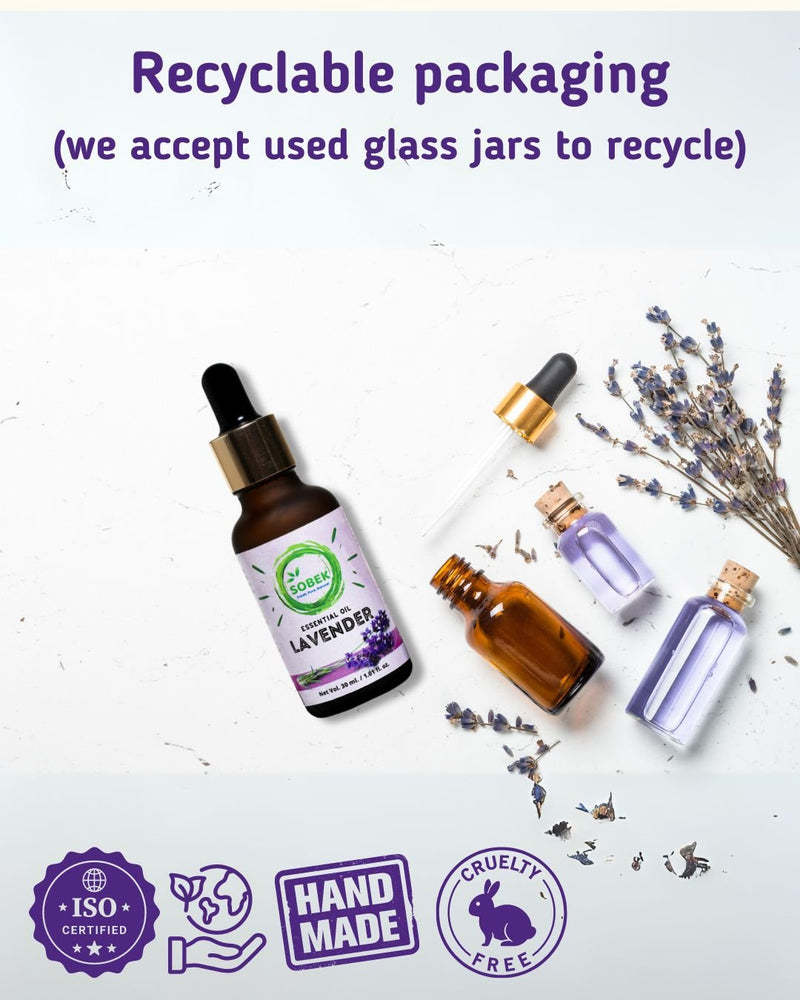 Lavender Essential Oil for Skin Hair and Face - 30ml | Verified Sustainable by Brown Living™