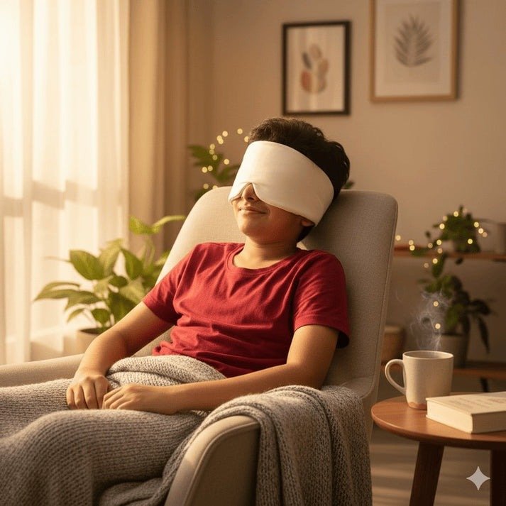 Lavender Eye Pillow - Premium Design – Eye Pillow on Brown Living™. SKU: SPEPLND01. Img 4.