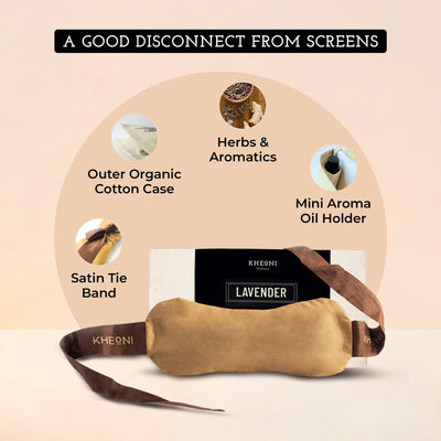 Lavender Eye Pillow | Sleep Eye Mask for Relaxation – Eye Pillow on Brown Living™. SKU: KHLEPBL-001. Img 3.