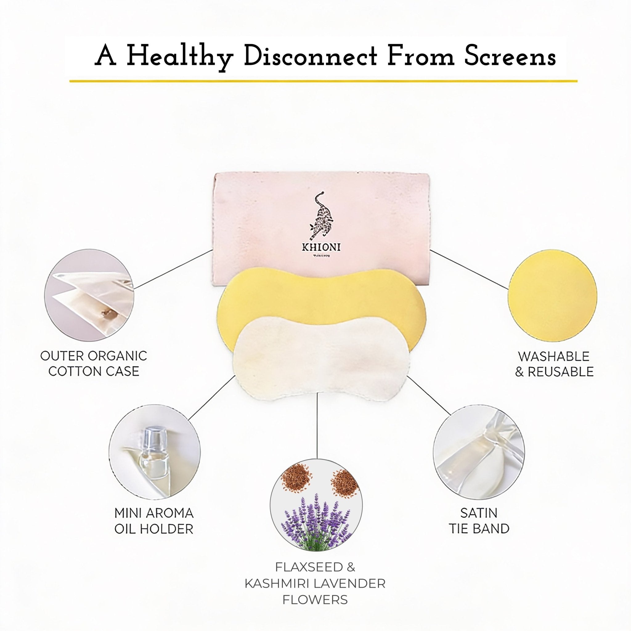 Lavender Eye Pillow | Sleep Eye Mask for Relaxation – Eye Pillow on Brown Living™. SKU: KHLEPBL-001. Img 4.