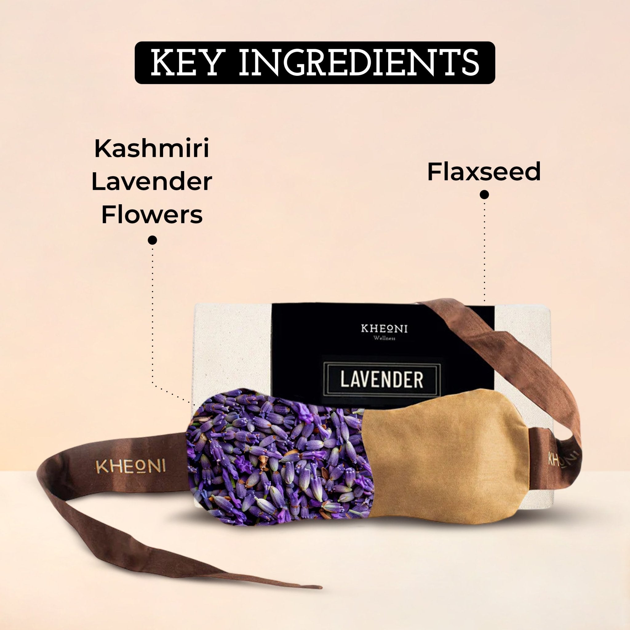 Lavender Eye Pillow | Sleep Eye Mask for Relaxation – Eye Pillow on Brown Living™. SKU: KHLEPBL-001. Img 4.