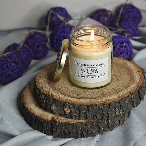 Lavender Glass Jar Soy Wax Candle | Verified Sustainable Candles & Fragrances on Brown Living™