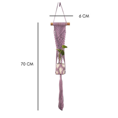 Lavender Macrame Plant Holder - Set of 2 | Verified Sustainable by Brown Living™