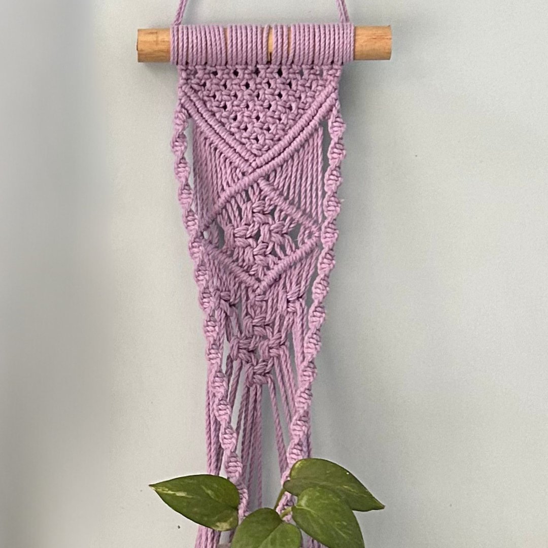 Lavender Macrame Plant Holder - Set of 2 | Verified Sustainable by Brown Living™