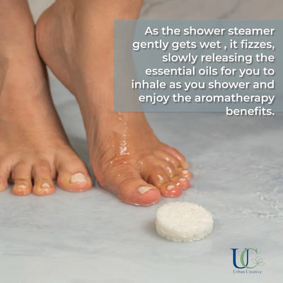 Lavender, Neroli & Geranium Shower Steamers – Calm Set of 4 – Bath Salt on Brown Living™. SKU: SS_4LN_MP. Img 8.
