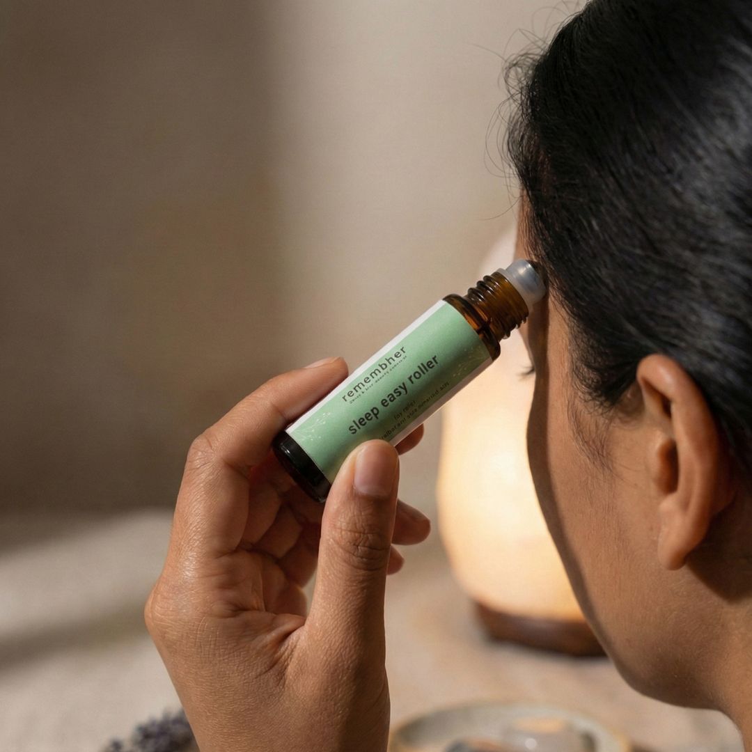 Lavender Roll on 100% Pure Essential Oils for Sound Sleep – Essential Oils on Brown Living™. SKU: RMB-SLP-ROL-10. Img 2.