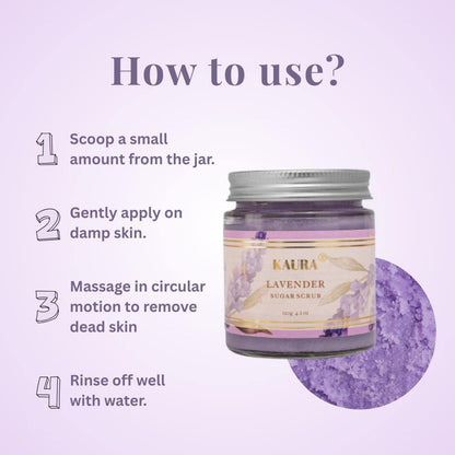 Lavender Sugar Scrub for Relaxing & Smooth Skin | 120g – Body Scrub on Brown Living™. SKU: KI332. Img 6.