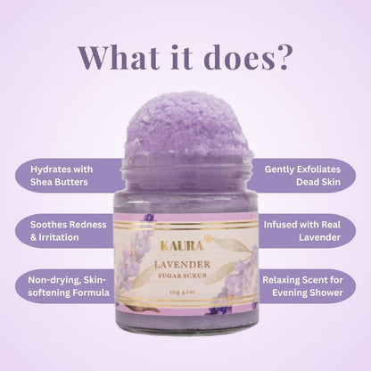 Lavender Sugar Scrub for Relaxing & Smooth Skin | 120g – Body Scrub on Brown Living™. SKU: KI332. Img 3.