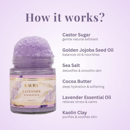 Lavender Sugar Scrub for Relaxing & Smooth Skin | 120g – Body Scrub on Brown Living™. SKU: KI332. Img 4.