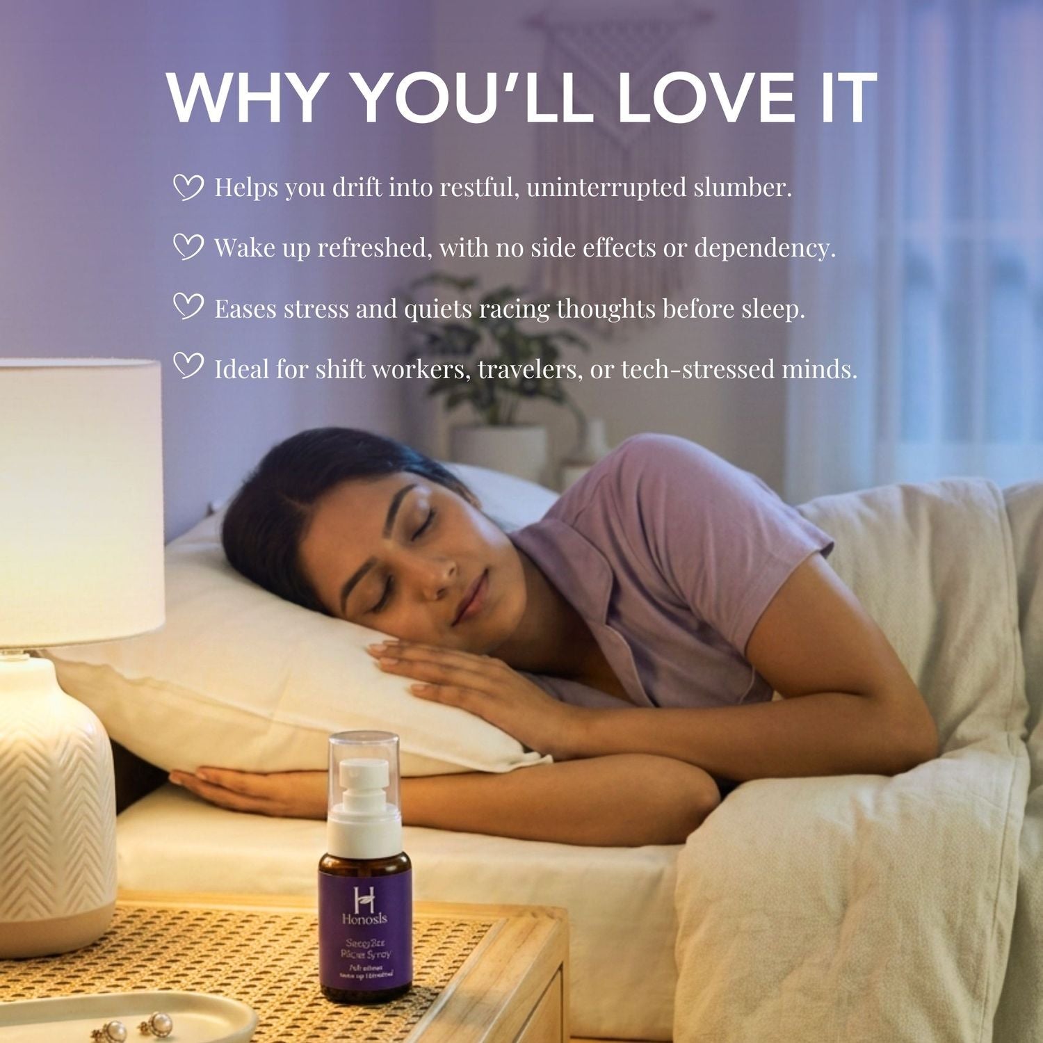 Lavender Vetiver Pillow Spray | Sleep Mist for Relaxation – Body Mist on Brown Living™. SKU: Pillow1. Img 2.