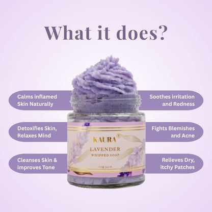 Lavender Whipped Soap for Cleansing Body | 120g – Body Soap by Kaura available on Brown Living™. . SKU: 080 - 02980 - TSK021. Img 2.