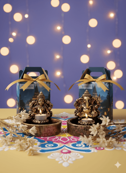 Laxmi Ganesha Bowl Diya - Diwali Decoration & Festival Lighting – Home Decor on Brown Living™. SKU: D65. Img 1.