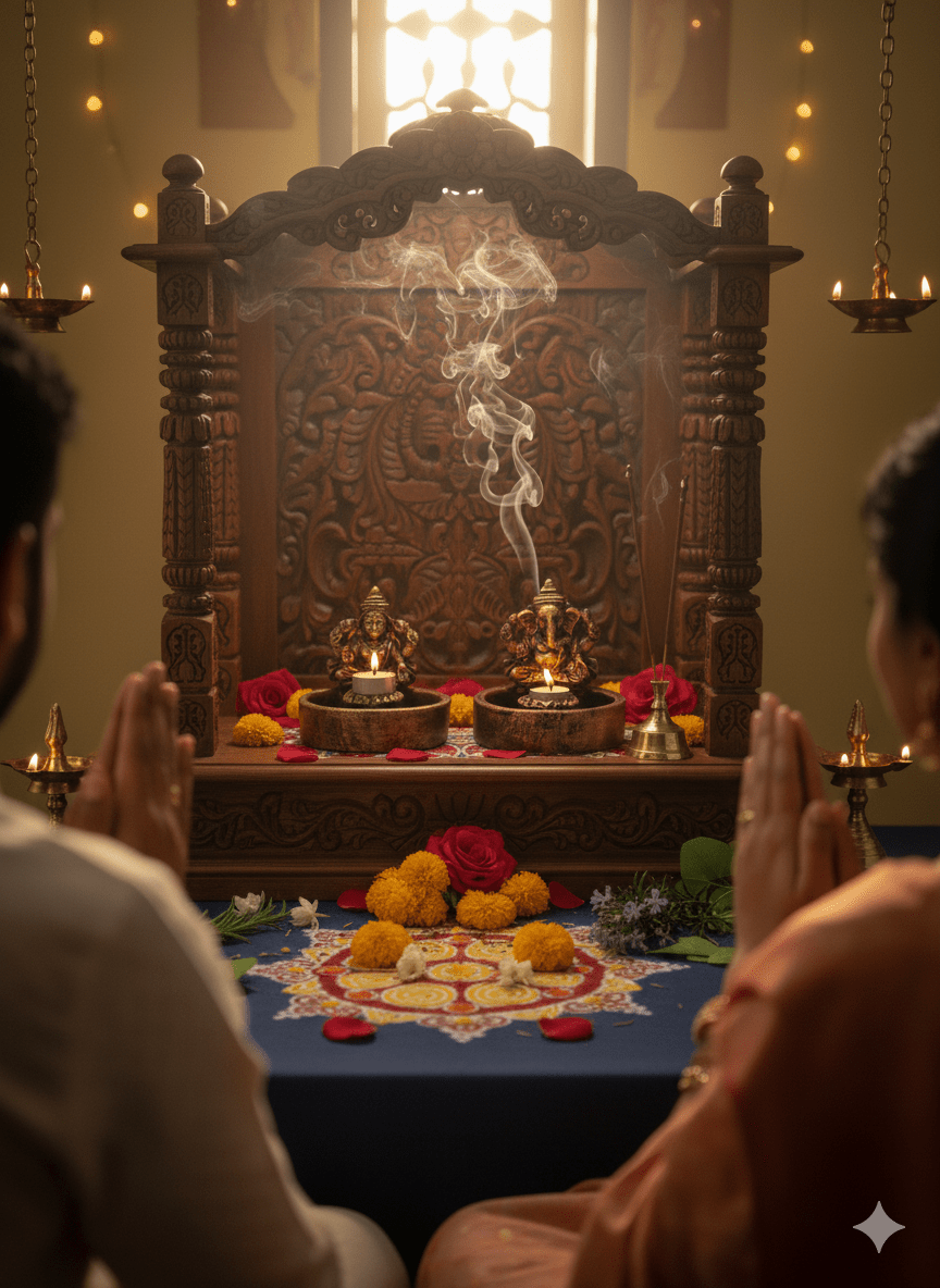Laxmi Ganesha Bowl Diya - Diwali Decoration & Festival Lighting – Home Decor on Brown Living™. SKU: D65. Img 5.