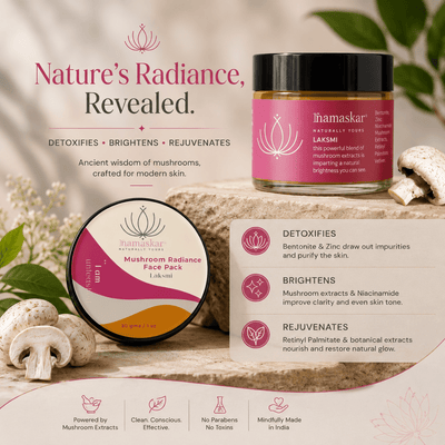Laxmi | Mushroom Radiance Face Pack - 50gm – Face Pack on Brown Living™. SKU: NMLF-01nN_Packof10. Img 4.