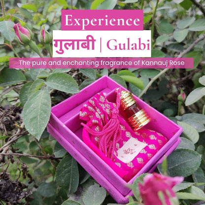 गुलाबी | Gulabi Natural Perfume Oil (Indian Rose Attar) – Essential Oils by Boond Fragrances available on Brown Living™. 12ml . SKU: BF04b. Img 6.