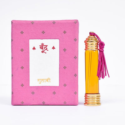 गुलाबी | Gulabi Natural Perfume Oil (Indian Rose Attar) – Essential Oils on Brown Living™. SKU: BF04b. Img 3.