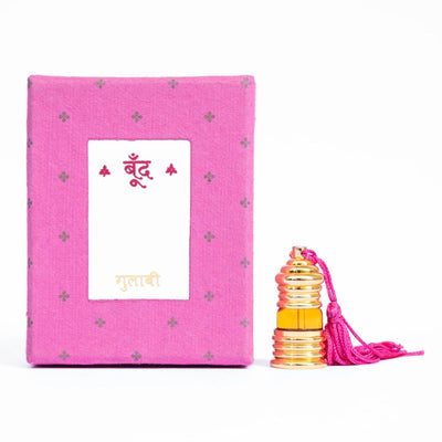 गुलाबी | Gulabi Natural Perfume Oil (Indian Rose Attar) – Essential Oils on Brown Living™. SKU: BF04. Img 1.